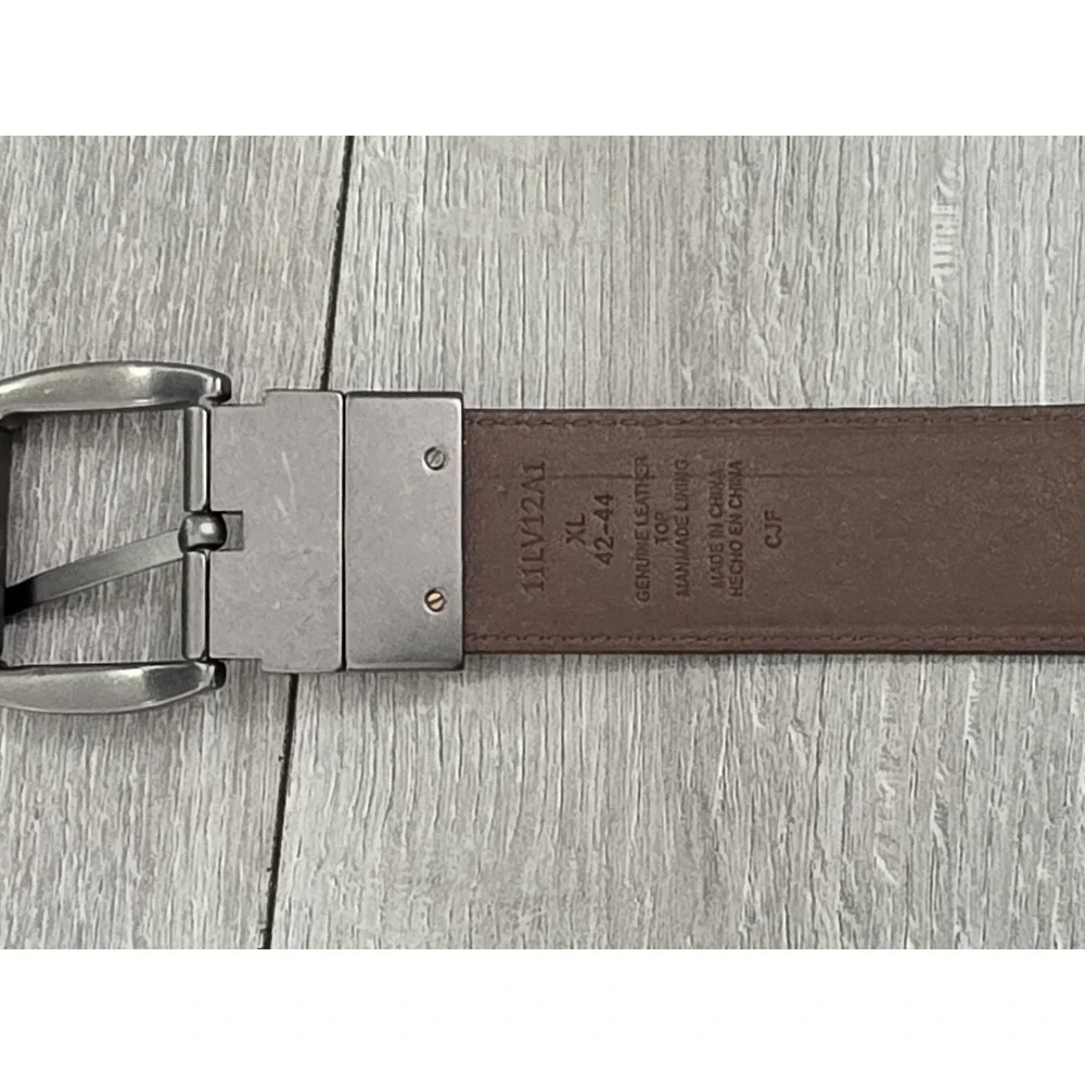 Levi‎ Strauss Leather Belt XL 42-44 Mens Black Gunmetal Buckle Genuine Leather
